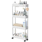 5.1” Slim Rolling Storage Cart for Narrow Spaces – 4-Tier Gap Organizer