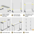5.1” Slim Rolling Storage Cart for Narrow Spaces – 4-Tier Gap Organizer
