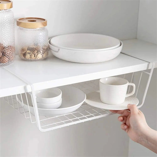 Under-Shelf Storage Basket – Space-Saving Shelf Organizer (2-Pack)