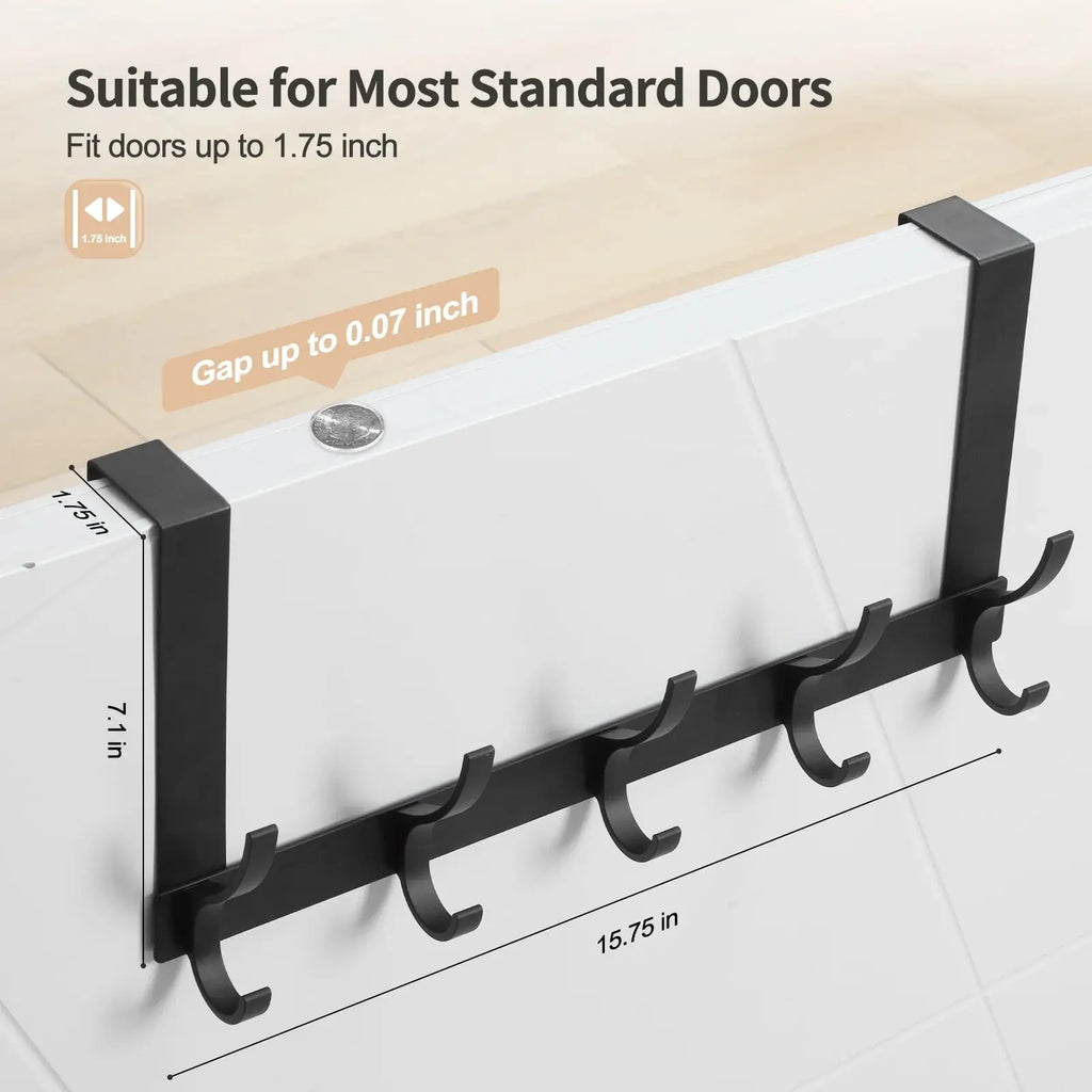 Over-the-Door Hook Rack – No-Drill Hanging Organizer (10 Hooks)