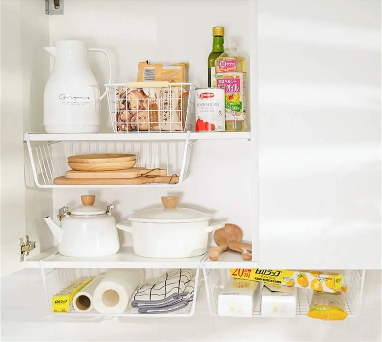 Under-Shelf Storage Basket – Space-Saving Shelf Organizer (2-Pack)