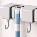 Wall-Mounted Mop Holder — Space-Saving Organizer with Hooks