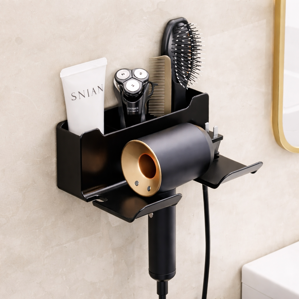 Hair Dryer Holder Wall Dryer Cradle Straightener Stand Hairdryer Organizer Box Toilet Blower Holder Shelf Bathroom Accessories