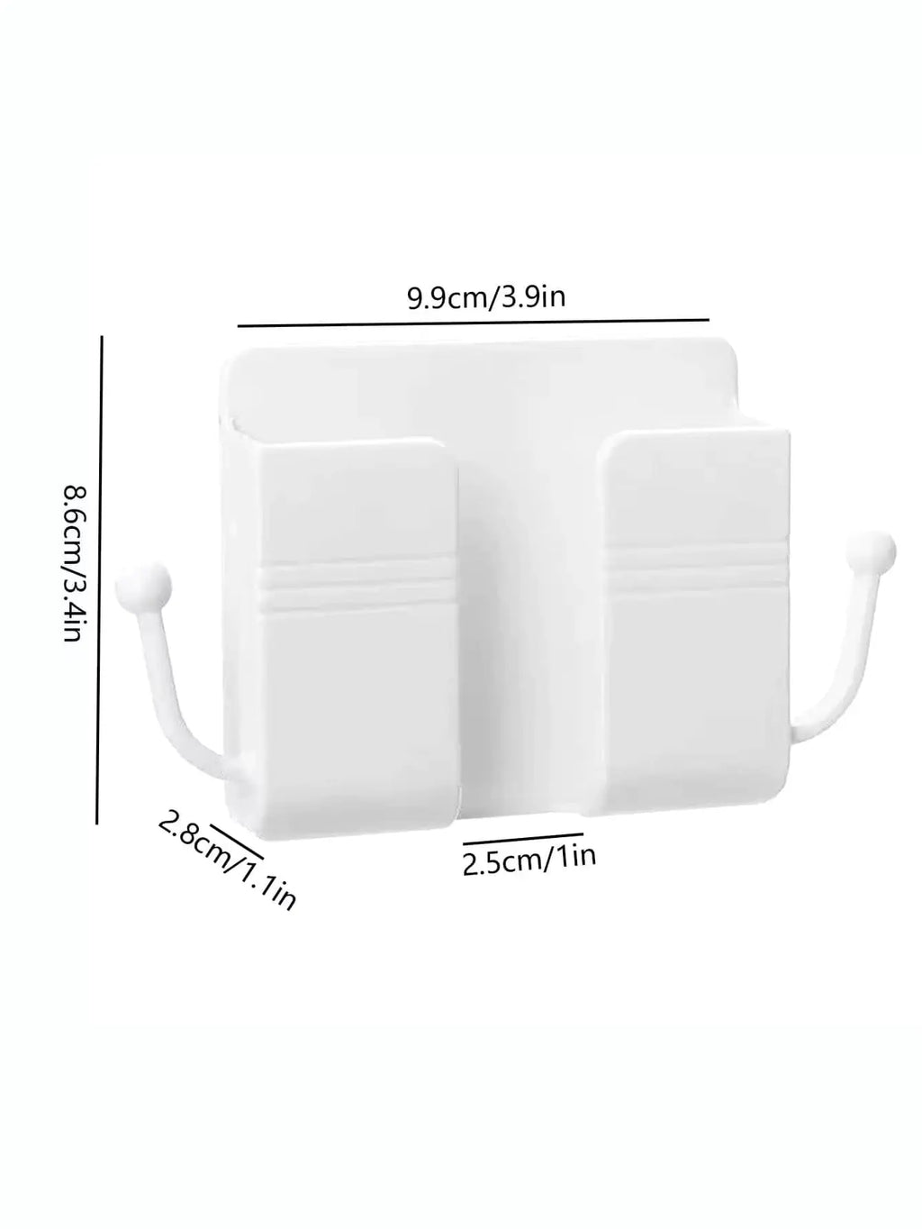 Wall-Mounted Remote Control Storage Box with Hook Storage Rack Bedside Mobile Phone Charging Stand 1 Piece