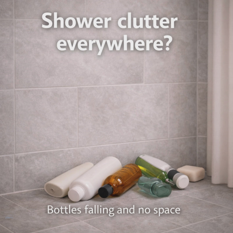 No Drill Aluminum Shower Shelf