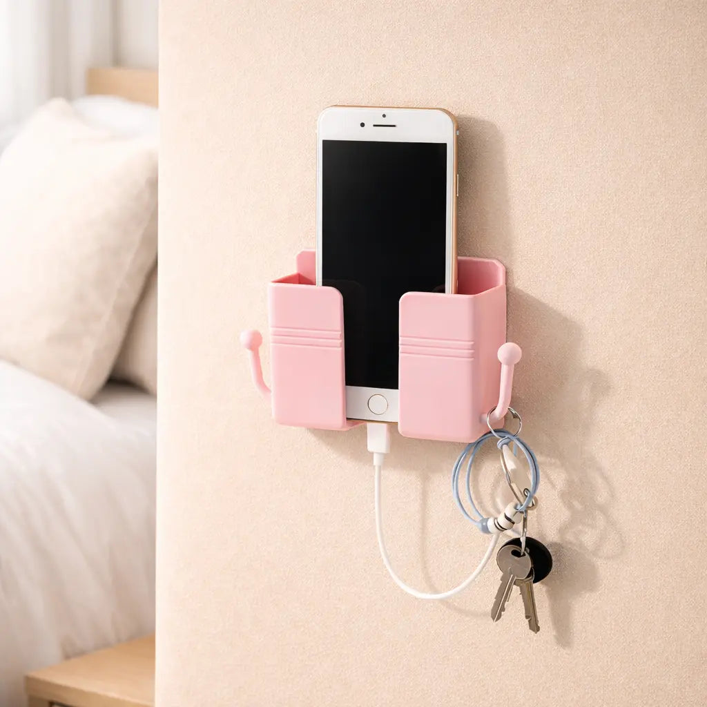 Wall Mounted Organizer Storage with Hook Remote Control Holder SimplyStoredHome