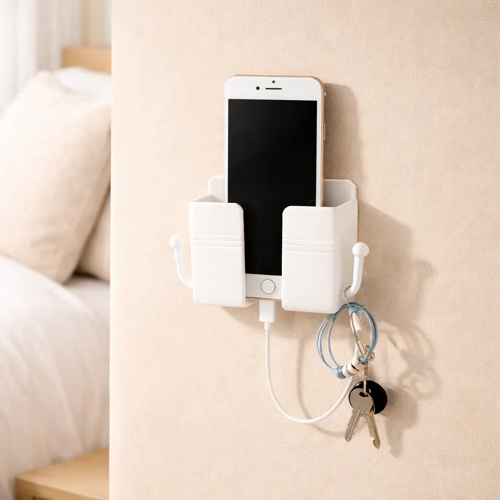 Wall Mounted Organizer Storage with Hook Remote Control Holder SimplyStoredHome