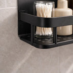 No Drill Aluminum Shower Shelf – Wall Mounted Bathroom & Kitchen Storage Organizer Rack (Single / 2PCS, Black or Silver) SimplyStoredHome