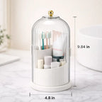 Rotating Toothbrush Holder with Sliding Lid – 3 Slot Bathroom Organizer - SimplyStoredHome